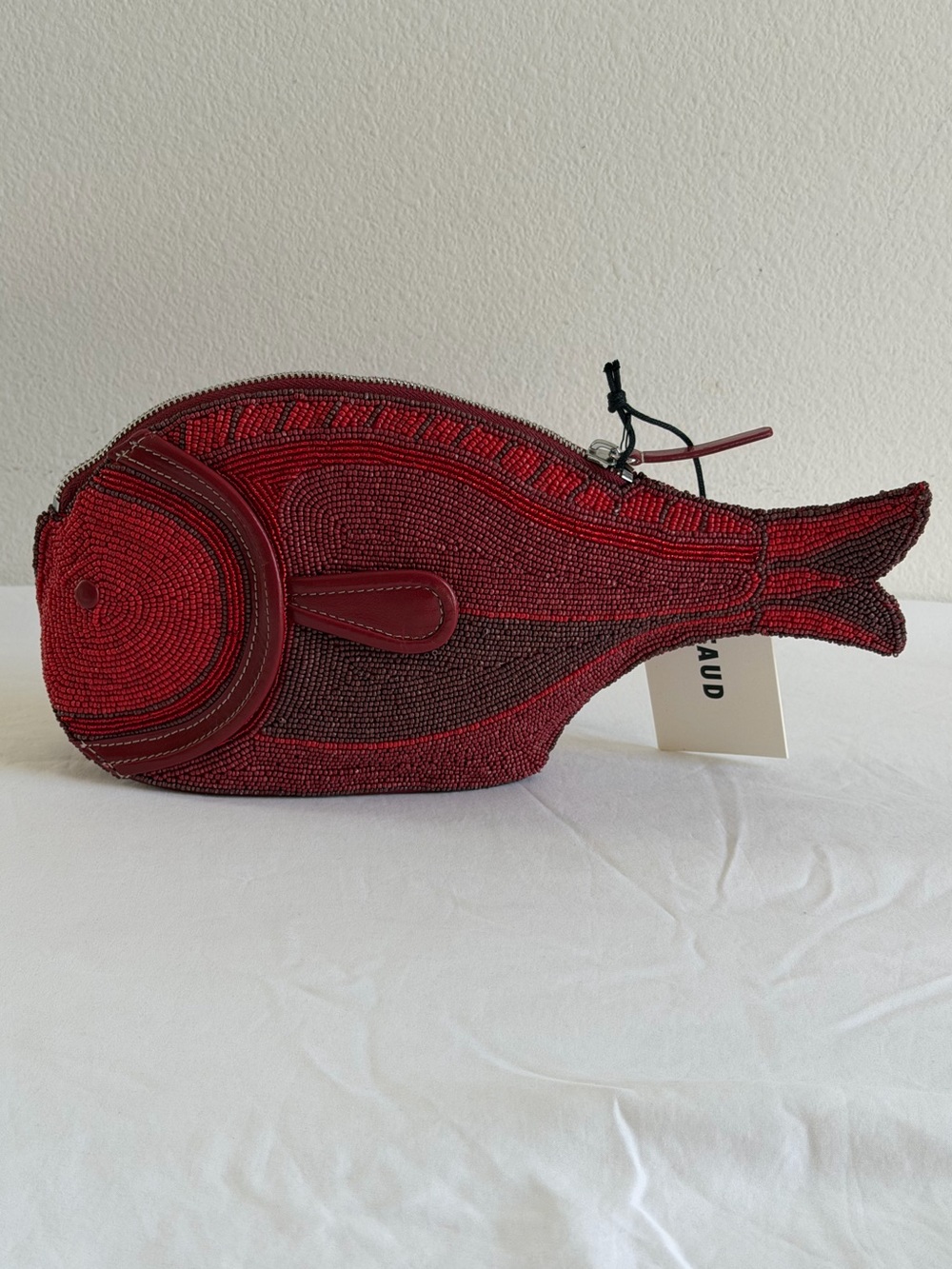 Staud Pesce Beaded Clutch in Red Multi